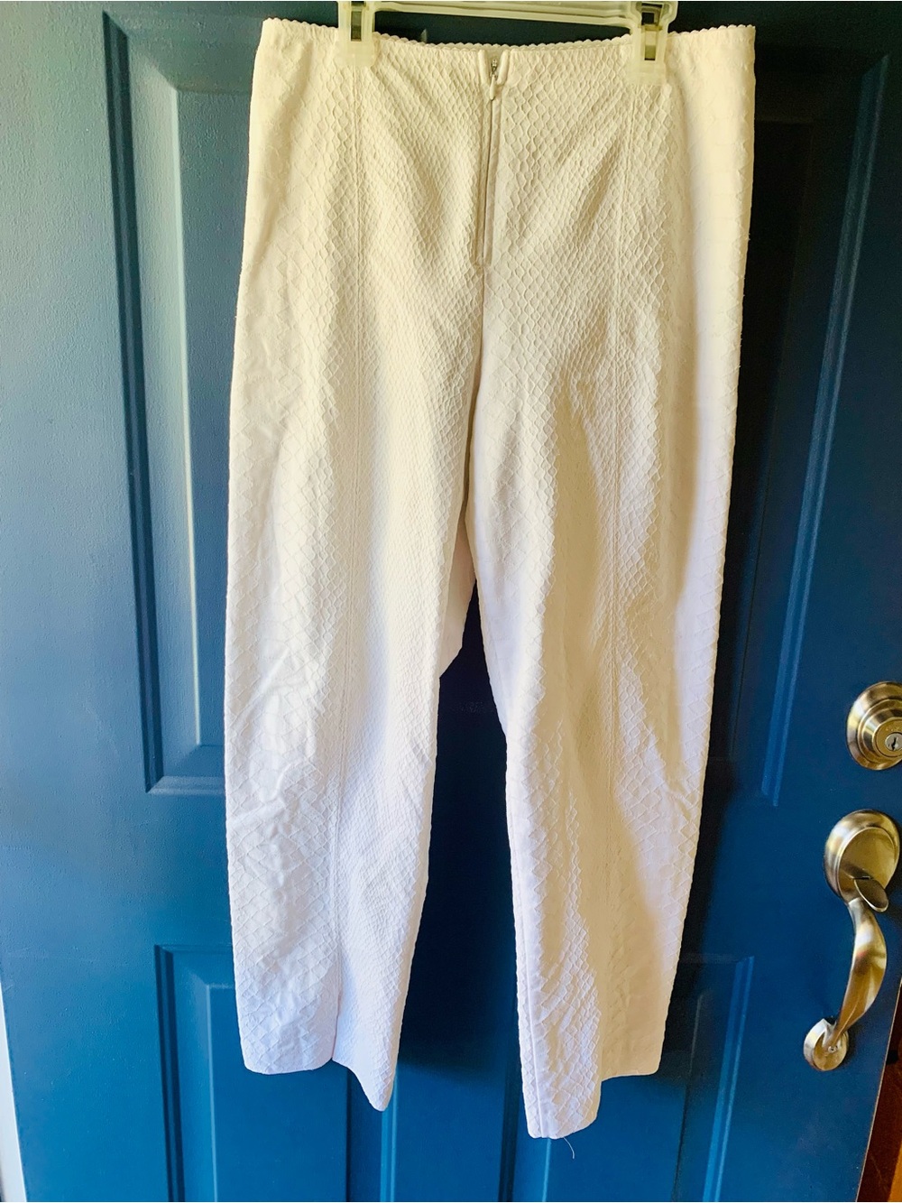Cropped White Textured Women’s Pants